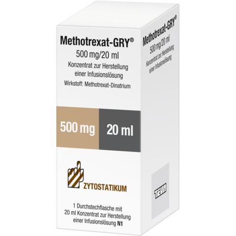 Methotrexat-GRY® 500&nbsp;mg/20&nbsp;ml Konzentrat zur Herstellung einer Infusionslösung