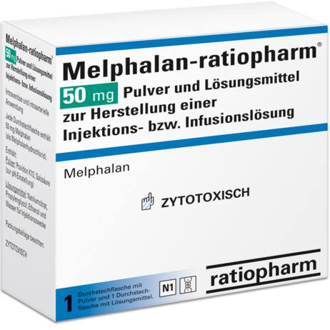 Melphalan-ratiopharm® 50&nbsp;mg Pulver und Lösungsmittel zur Herstellung einer Injektions- bzw. Infusionslösung