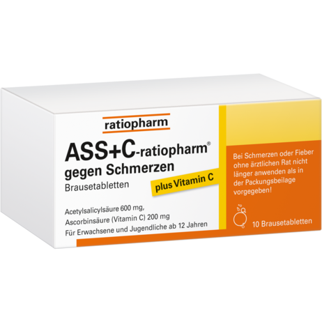 ASS + C-ratiopharm® gegen Schmerzen Brausetabletten