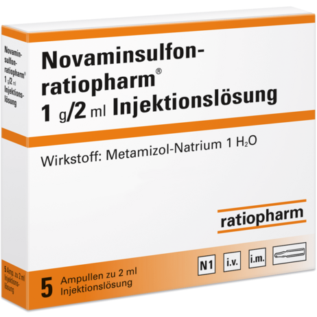 Novaminsulfon-ratiopharm® 1&nbsp;g/2&nbsp;ml Injektionslösung