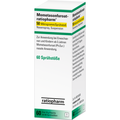 Mometasonfuroat-ratiopharm® 50&nbsp;Mikrogramm/Sprühstoß Nasenspray, Suspension