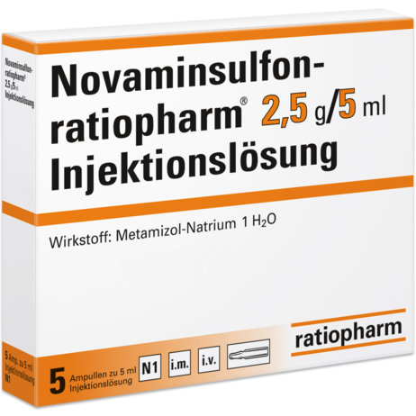Novaminsulfon-ratiopharm® 2,5&nbsp;g/5&nbsp;ml Injektionslösung
