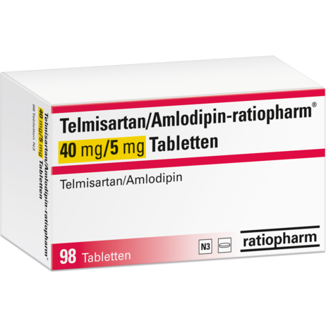 Telmisartan/Amlodipin-ratiopharm® 40&nbsp;mg/5&nbsp;mg Tabletten