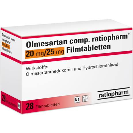 Olmesartan comp. ratiopharm® 20&nbsp;mg/25&nbsp;mg Filmtabletten