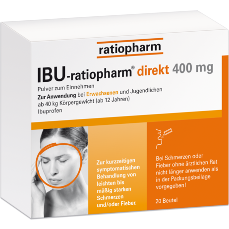 IBU-ratiopharm® direkt 400&nbsp;mg Pulver zum Einnehmen