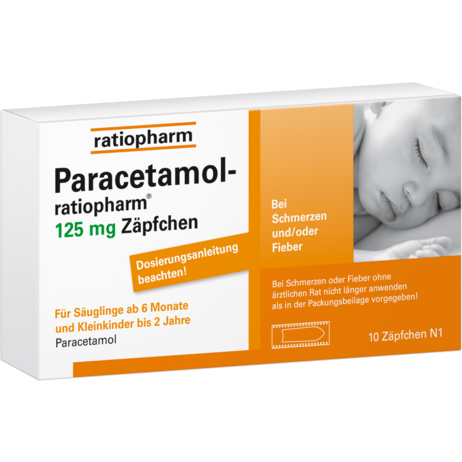 Paracetamol-ratiopharm® 125&nbsp;mg Zäpfchen