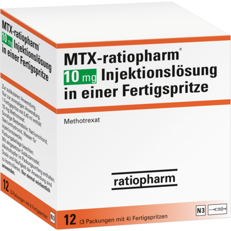 MTX-ratiopharm® 10&nbsp;mg Injektionslösung in einer Fertigspritze