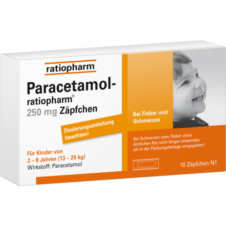 Paracetamol-ratiopharm® 250&nbsp;mg Zäpfchen