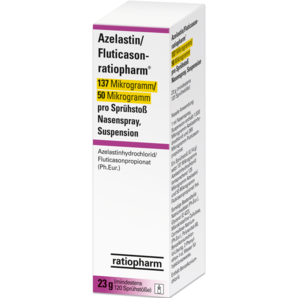 Azelastin/Fluticason-ratiopharm® 137 Mikrogramm/50 Mikrogramm pro Sprühstoß Nasenspray, Suspension