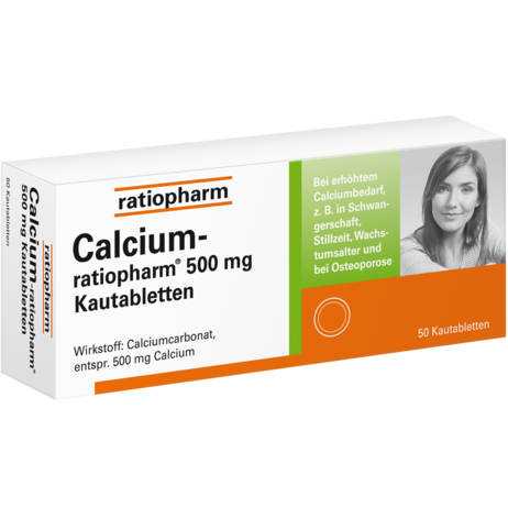 Calcium-ratiopharm® 500&nbsp;mg Kautabletten