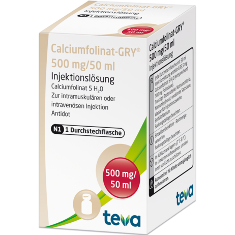 Calciumfolinat-GRY® 500&nbsp;mg/50&nbsp;ml Injektionslösung