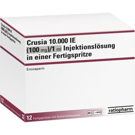 Crusia 10.000 IE (100&nbsp;mg)/1&nbsp;ml Injektionslösung in einer Fertigspritze