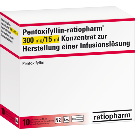 Pentoxifyllin-ratiopharm® 300&nbsp;mg/15&nbsp;ml Konzentrat zur Herstellung einer Infusionslösung