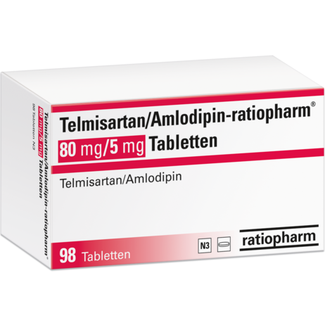Telmisartan/Amlodipin-ratiopharm® 80&nbsp;mg/5&nbsp;mg Tabletten