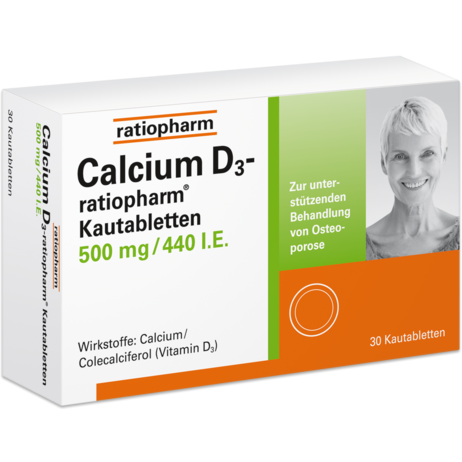 Calcium D3-ratiopharm®  500&nbsp;mg/440&nbsp;I.E. Kautabletten