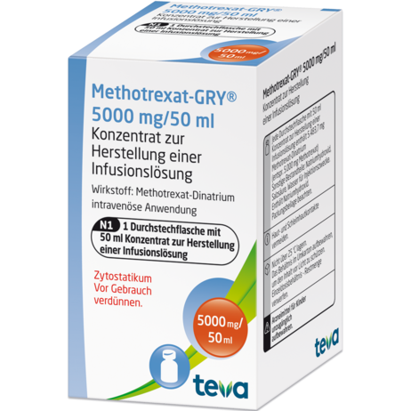 Methotrexat-GRY® 5000&nbsp;mg/50&nbsp;ml Konzentrat zur Herstellung einer Infusionslösung