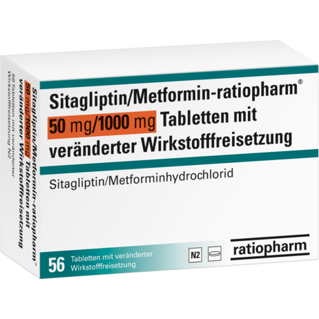 Sitagliptin/Metformin-ratiopharm® 50&nbsp;mg/1000&nbsp;mg Tabletten mit veränderter Wirkstofffreisetzung