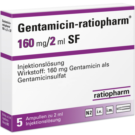 Gentamicin-ratiopharm® 160&nbsp;mg/2&nbsp;ml SF