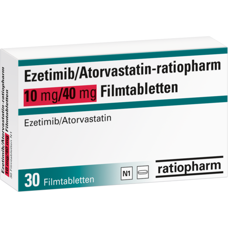 Ezetimib/Atorvastatin-ratiopharm 10&nbsp;mg/40&nbsp;mg Filmtabletten