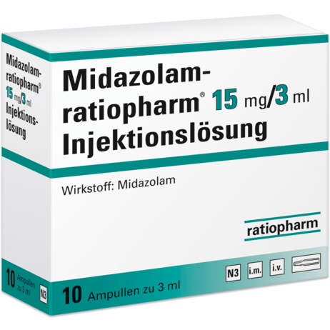 Midazolam-ratiopharm® 15&nbsp;mg/3&nbsp;ml Injektionslösung