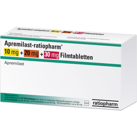 Apremilast-ratiopharm® 10&nbsp;mg + 20&nbsp;mg + 30&nbsp;mg Filmtabletten