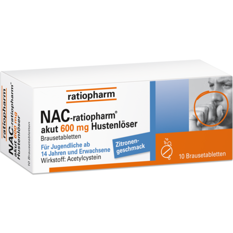 NAC-ratiopharm® akut 600&nbsp;mg Hustenlöser Brausetabletten