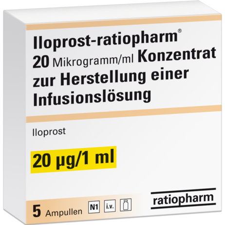 Iloprost-ratiopharm® 20  Mikrogramm/ml Konzentrat zur Herstellung einer Infusionslösung