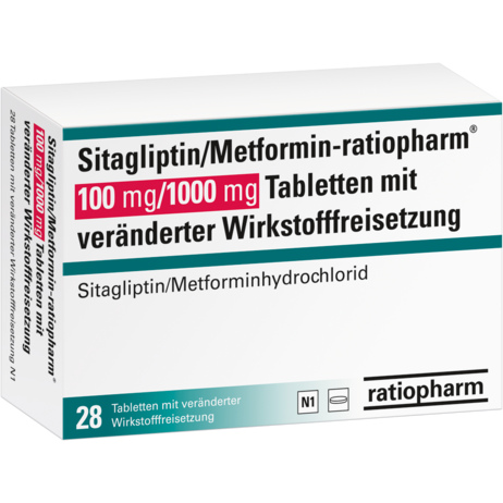 Sitagliptin/Metformin-ratiopharm® 100&nbsp;mg/1000&nbsp;mg Tabletten mit veränderter Wirkstofffreisetzung