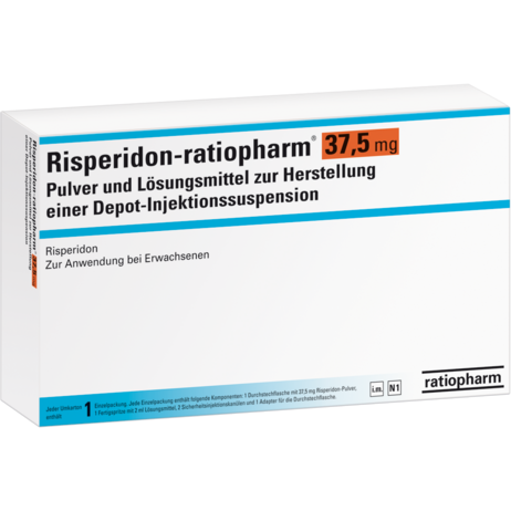 Risperidon-ratiopharm® 37,5&nbsp;mg Pulver und Lösungsmittel zur Herstellung einer  Depot-Injektionssuspension