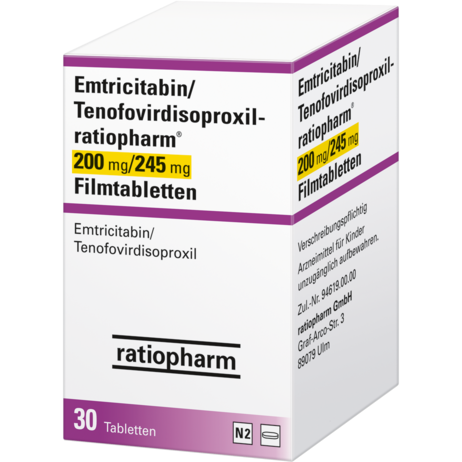 Emtricitabin/Tenofovirdisoproxil-ratiopharm® 200&nbsp;mg/245&nbsp;mg Filmtabletten