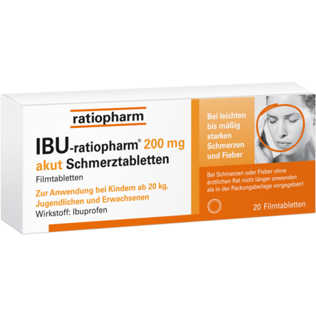 IBU-ratiopharm® 200&nbsp;mg akut Schmerztabletten