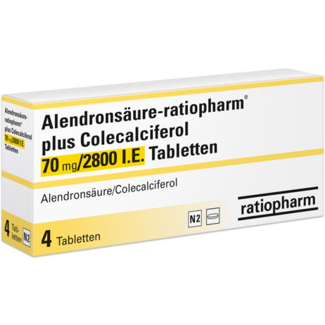 Alendronsäure-ratiopharm® plus Colecalciferol 70&nbsp;mg/2800&nbsp;I.E. Tabletten
