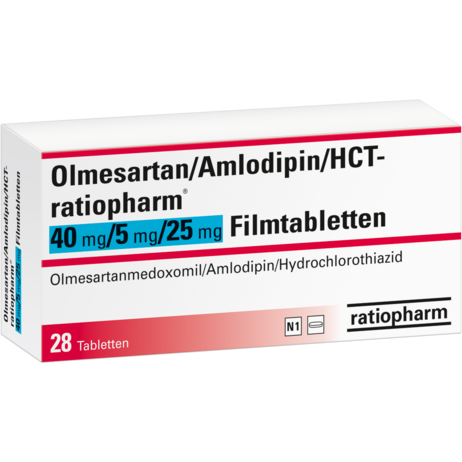 Olmesartan/Amlodipin/HCT-ratiopharm® 40&nbsp;mg/5&nbsp;mg/25&nbsp;mg Filmtabletten