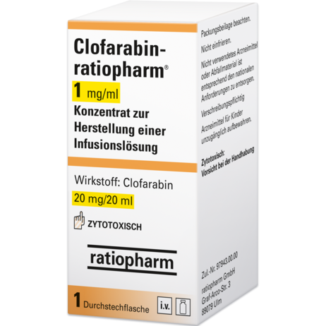 Clofarabin-ratiopharm® 1&nbsp;mg/ml Konzentrat zur Herstellung einer Infusionslösung