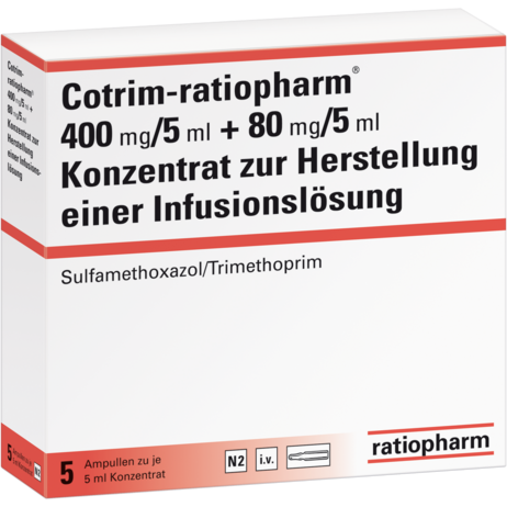 Cotrim-ratiopharm® 400&nbsp;mg/5&nbsp;ml + 80&nbsp;mg/5&nbsp;ml Konzentrat zur Herstellung einer Infusionslösung