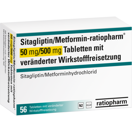 Sitagliptin/Metformin-ratiopharm® 50&nbsp;mg/500&nbsp;mg Tabletten mit veränderter Wirkstofffreisetzung