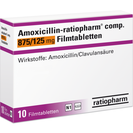 Amoxicillin-ratiopharm® comp. 875&nbsp;mg/125&nbsp;mg Filmtabletten