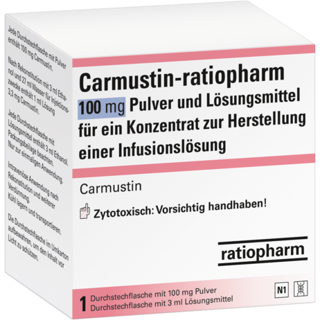 Carmustin-ratiopharm 100&nbsp;mg Pulver und Lösungsmittel für ein Konzentrat zur Herstellung einer Infusionslösung