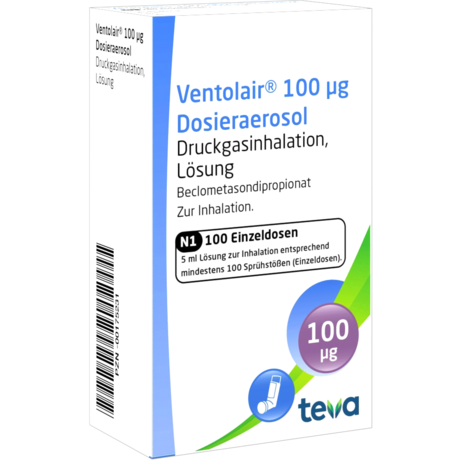 Ventolair® 100 µg Dosieraerosol, Druckgasinhalation, Lösung