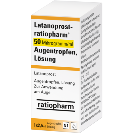 Latanoprost-ratiopharm 50&nbsp;Mikrogramm/ml Augentropfen, Lösung