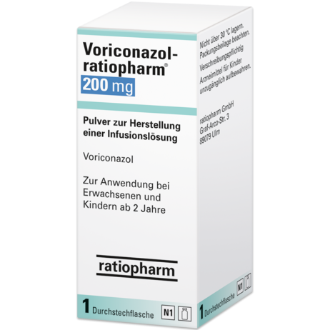 Voriconazol-ratiopharm® 200&nbsp;mg Pulver zur Herstellung einer Infusionslösung