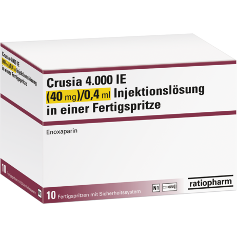 Crusia 4.000 IE (40&nbsp;mg)/0,4&nbsp;ml Injektionslösung in einer Fertigspritze