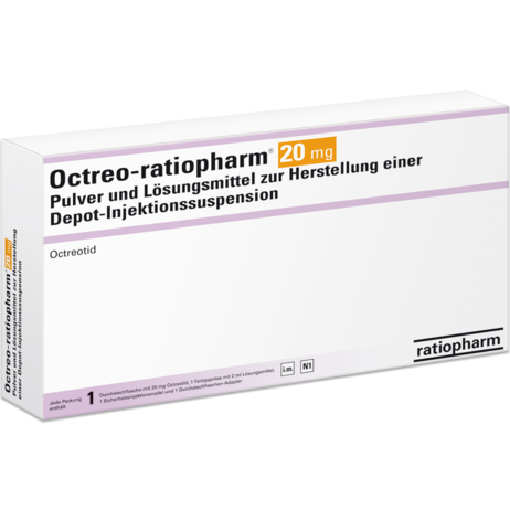Octreo-ratiopharm® 20&nbsp;mg Pulver und Lösungsmittel zur Herstellung einer Depot-Injektionssuspension