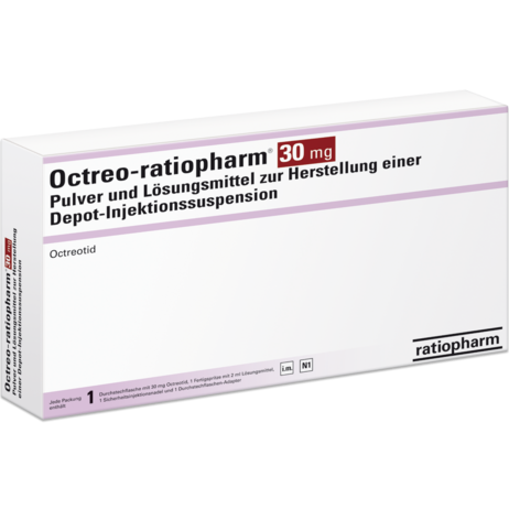 Octreo-ratiopharm® 30&nbsp;mg Pulver und Lösungsmittel zur Herstellung einer Depot-Injektionssuspension