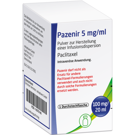 Pazenir 5&nbsp;mg/ml Pulver zur Herstellung einer Infusionsdispersion