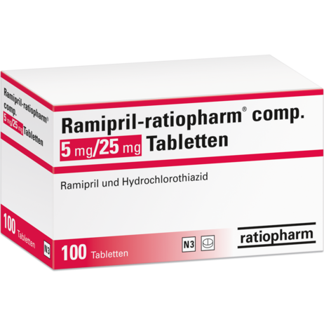 Ramipril ratiopharm Comp 5 Mg 25 Mg Tabletten Ratiopharm GmbH Ramipril ratiopharm Comp 5 Mg 25 Mg Tabletten Ratiopharm GmbH