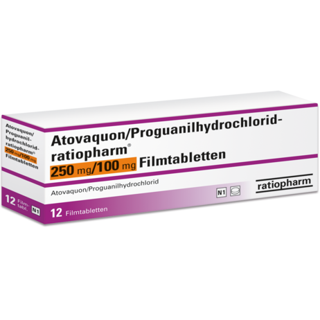 Atovaquon/Proguanilhydrochlorid-ratiopharm® 250&nbsp;mg/100&nbsp;mg Filmtabletten