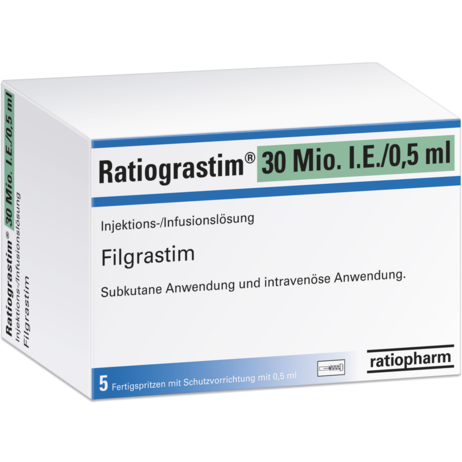 Ratiograstim® 30 Mio. I.E./0,5&nbsp;ml Injektions- oder Infusionslösung