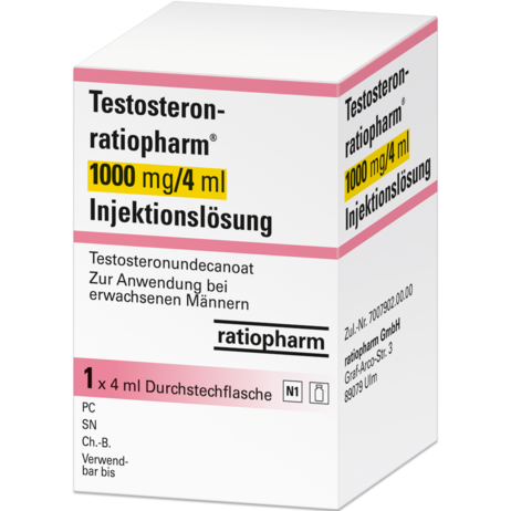 Testosteron-ratiopharm® 1000&nbsp;mg/4&nbsp;ml Injektionslösung