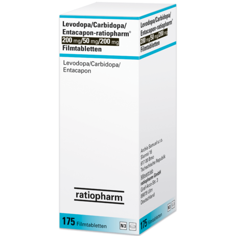 Levodopa/Carbidopa/Entacapon-ratiopharm® 200&nbsp;mg/50&nbsp;mg/200&nbsp;mg Filmtabletten